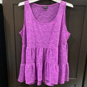 Torrid purple lace tiered top size 0 plus size